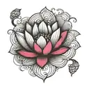 lotus black grey design tattoo design idea