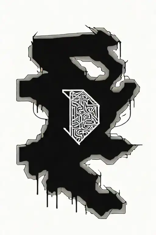 Cyber sigilism arm band tattoo design idea