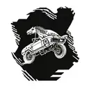 A 1967 mustang roaring down a baseball diamond tattoo design idea