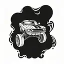 A 1967 mustang roaring down a baseball diamond tattoo design idea