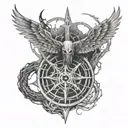 helm of awe and web of wyrd tattoo design idea