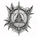 helm of awe and web of wyrd tattoo design idea