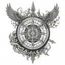 helm of awe and web of wyrd tattoo design idea