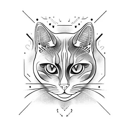 gato con perro tattoo design idea