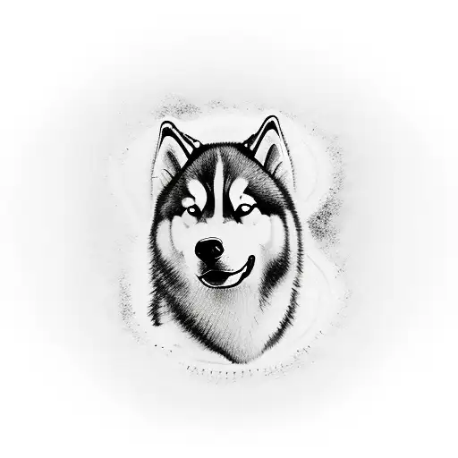 perro Alaska malamute tattoo design idea