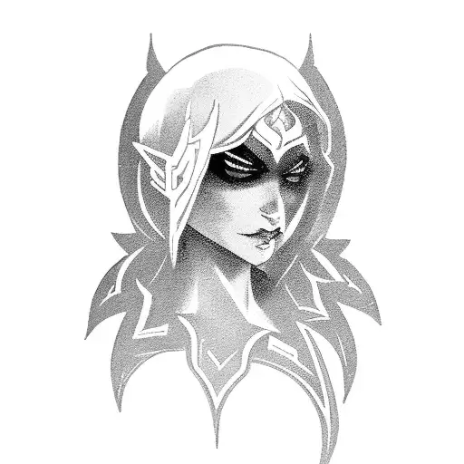 arcana drow ranger de dota 2 tattoo design idea