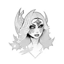 arcana drow ranger tattoo design idea