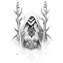 arcana drow ranger tattoo design idea