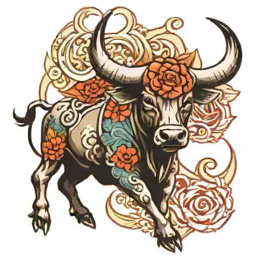 Spanish Bull  tattoo design idea