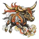 Spanish Bull  tattoo design idea