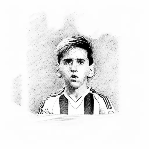 Messi as kid in 1998 in newells soccer uniform with the number 10 tattoo design idea