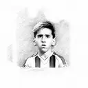 Messi as kid in 1998 in newells soccer uniform with the number 10 tattoo design idea