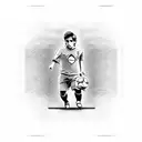 Messi as kid in 1998 in newells soccer uniform with the number 10 tattoo design idea