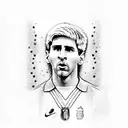 Messi as kid in 1998 in newells soccer uniform with the number 10 tattoo design idea