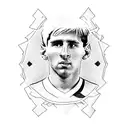 Messi as kid in 1998 in newells soccer uniform with the number 10 tattoo design idea