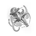 alien abduction tattoo design idea