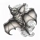 small bat flying tattoo design idea