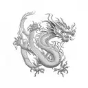 dragon roses castle  tattoo design idea