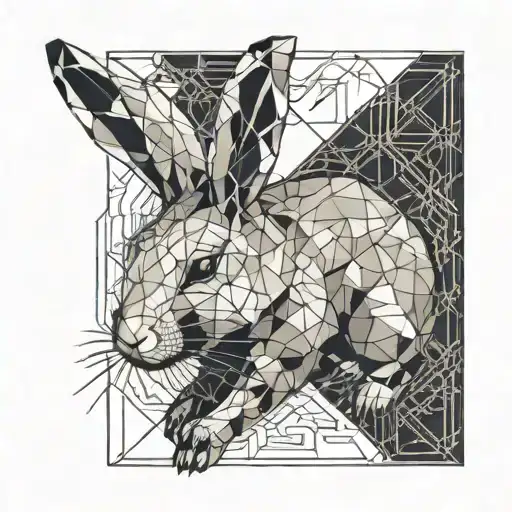 dead bunny rabbit tattoo design idea