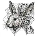 dead bunny rabbit tattoo design idea