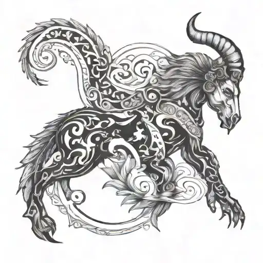 aquarius zodiac sign tattoo design idea