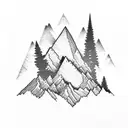 God is greater than the highs and lows with mountains tattoo design idea