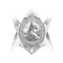 God is greater than the highs and lows with mountains tattoo design idea