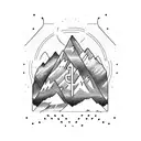 God is greater than the highs and lows with mountains tattoo design idea