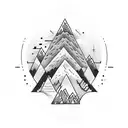 God is greater than the highs and lows with mountains tattoo design idea