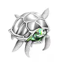 skull riding turtle tattoo design idea