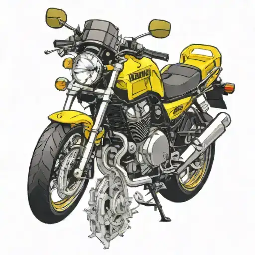honda cb1000 big one yellow tattoo design idea