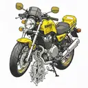 honda cb1000 big one yellow tattoo design idea