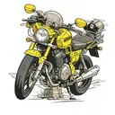 honda cb1000 big one yellow tattoo design idea