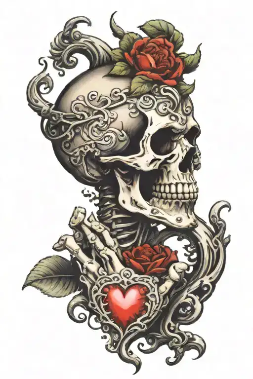skull in the heart in the hand of shiva tattoo tattoo design idea