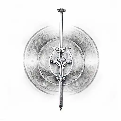 sword with christian values tattoo design idea