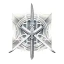 sword with christian values tattoo design idea