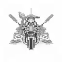 motorcycle adventure friends tattoo design idea