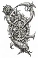 pisces, Libra, scorpio locked in battle tattoo design idea