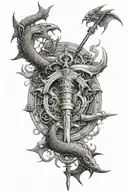 pisces, Libra, scorpio locked in battle tattoo design idea