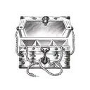 rustic Treasure chest  tattoo design idea