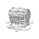 rustic Treasure chest  tattoo design idea