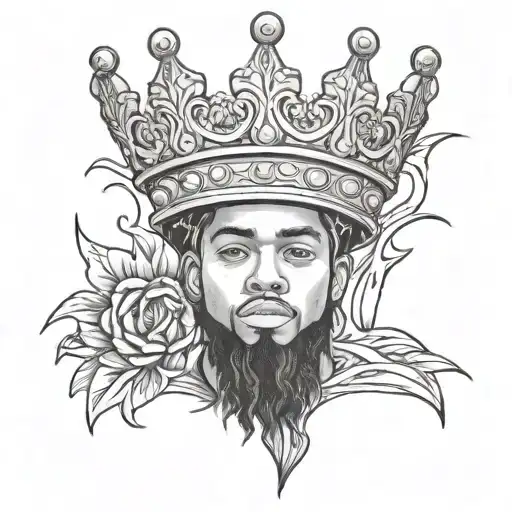 But you ain't never gon' be happy 'til you Love Yourz with Jcole crown  tattoo design idea