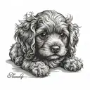 cavapoo puppy face tattoo design idea