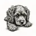 cavapoo puppy face tattoo design idea