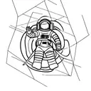 astronaut in a asteroid tattoo design idea