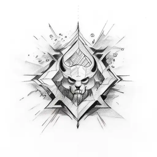 A sketch-style tattoo of the Brand of Sacrifice tattoo design idea