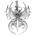 Guts wielding the Dragon Slayer sword in an epic battle tattoo design idea