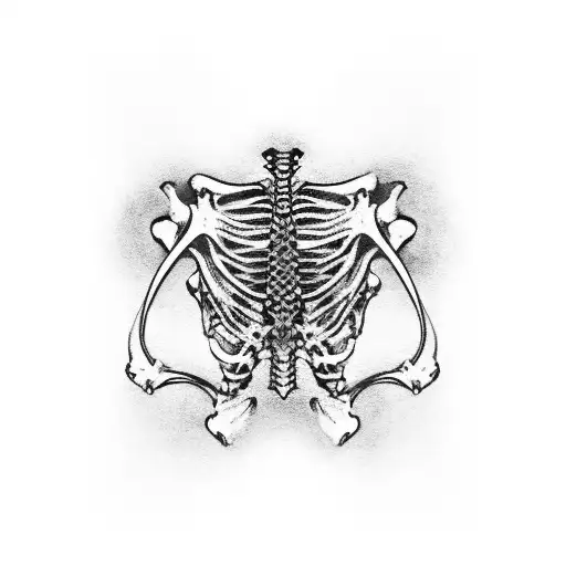 Lower back tribal spine skeleton tattoo tattoo design idea