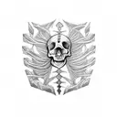 Lower back tribal spine skeleton tattoo tattoo design idea