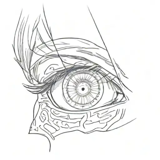 eren Yeager eyes, titan marks under eyes tattoo design idea
